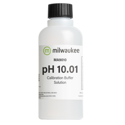 Frasco branco de solução de calibração de pH 10.01 Milwaukee