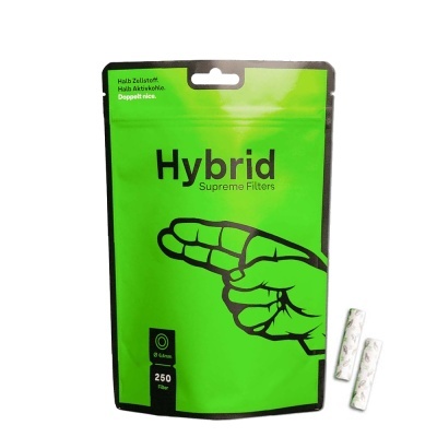Pacote verde de filtros Hybrid Supreme Filters com dois filtros brancos ao lado.