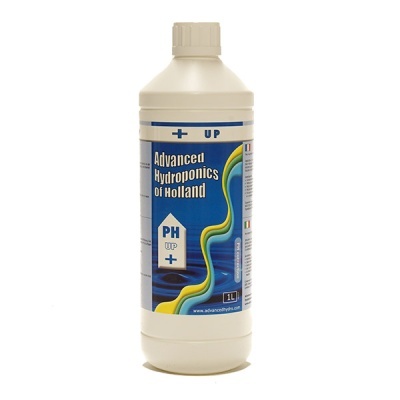 Garrafa branca com rótulo azul de produto para hidroponia