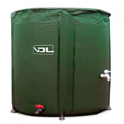 Reservatório de água flexível verde escuro com torneira e marca VDL