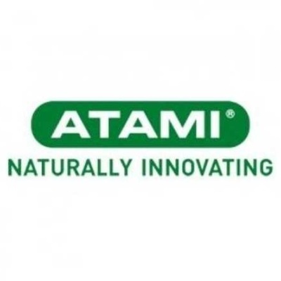 Logótipo ATAMI NATURALLY INNOVATING em verde e branco
