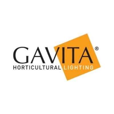 Logótipo da marca GAVITA HORTICULTURAL LIGHTING com quadrado laranja