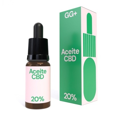 frasco de aceite CBD e caixa associada em verde e rosa