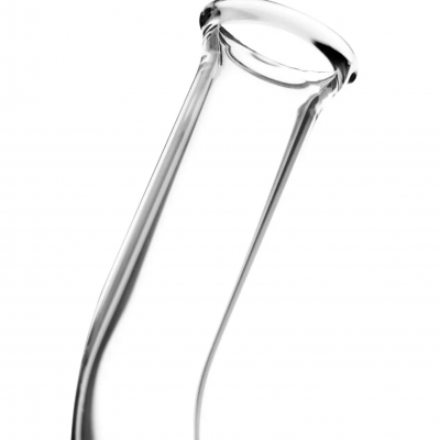 Vaso de vidro transparente com boca larga