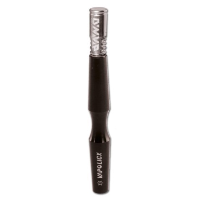 Tubular preto com tampa metálica prateada e texto VAPOLICX