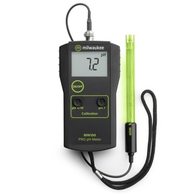 Medidor de pH digital Milwaukee MW100 PRO com sonda verde e cordão preto