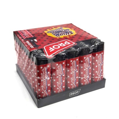 Pack de 50 isqueiros vermelhos com estrelas brancas e texto High Speed Buds