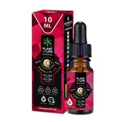 Frasco e caixa de cannabis oil Plant of Life 10 ml com conta-gotas