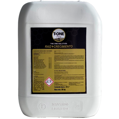 Recipiente branco com etiqueta preta e dourada do produto T-ONE PRO