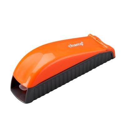 Afilador de facas manual laranja e preto com marca champ