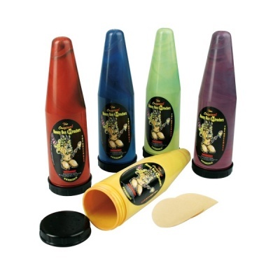 Cinco aplicadores cónicos coloridos para tintas com etiqueta The Original Honey Bee Extractors