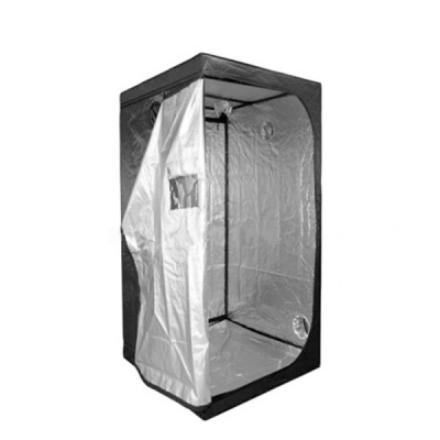 Tenda de cultivo interior retangular com revestimento prateado e janela transparente