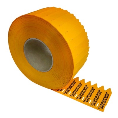 Rolo de etiquetas amarelas com texto preto TUGROW SHOP 696 969 696