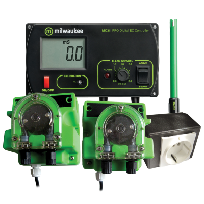 Controlador digital Milwaukee preto com ecrã LCD e componentes verdes e pretos