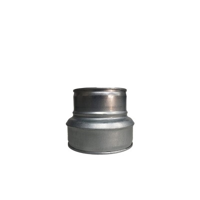 Conector redondo em metal galvanizado prateado para ventilação
