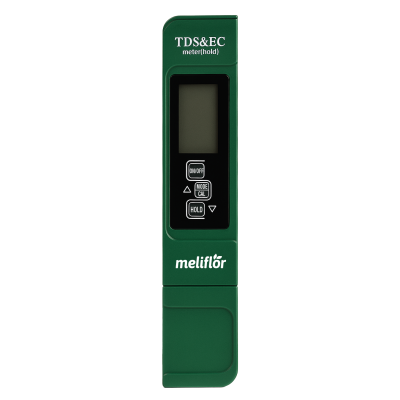 Medidor digital verde com ecrã LCD e botões