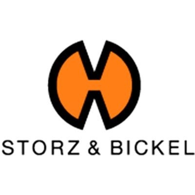 Logótipo STORZ & BICKEL com símbolo laranja e texto preto