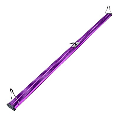 Luz LED comprida roxa com pegas pretas