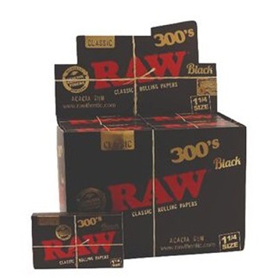 Embalagens de papel de enrolar RAW Classic Black 300s preto e vermelho com dourado