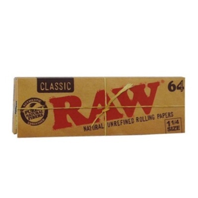 Pacote de papel de enrolar RAW Classic castanho claro com texto vermelho e preto