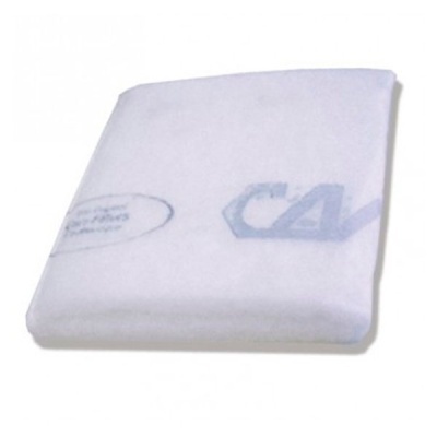 Lenço branco dobrado com texto e logotipo azul C4