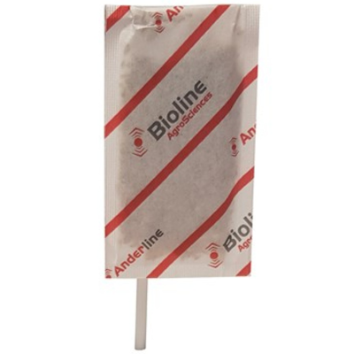 Pacote branco e vermelho com texto Bioline AgroSciences