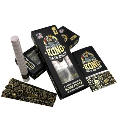 Conjunto de acessórios Monkey King KONG com embalagens pretas e douradas e tubos brancos com padrão vermelho