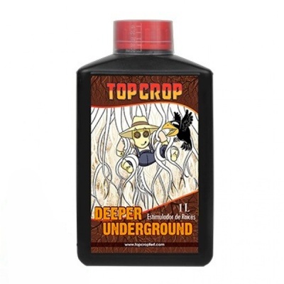 Frasco preto de estimulador de raízes Top Crop Deeper Underground 1L