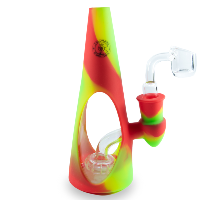 Bong de silicone colorido com tubo de vidro e inscrição COLORADO STONER TOOLS
