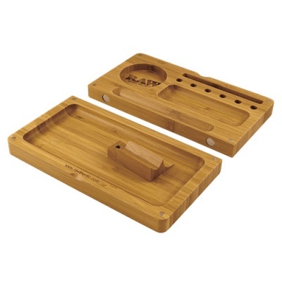 Bandejas de madeira de bambu RAW para enrolar tabaco