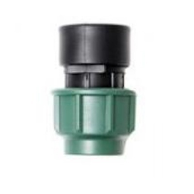 Conector plástico preto e verde para canalização