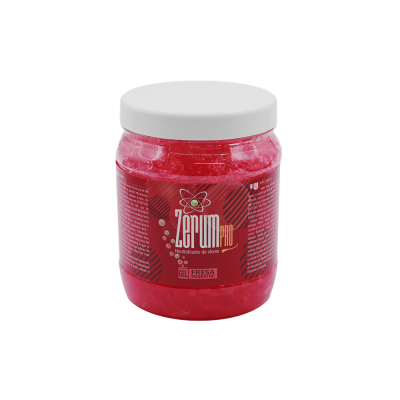 Frasco de gel vermelho para eletrólito Zarun PRO com tampa branca.