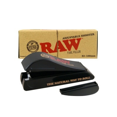 Dispositivo preto RAW para enchimento de tubos com caixa castanha RAW