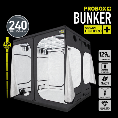 Tenda de cultivo preta e branca PROBOX BUNKER