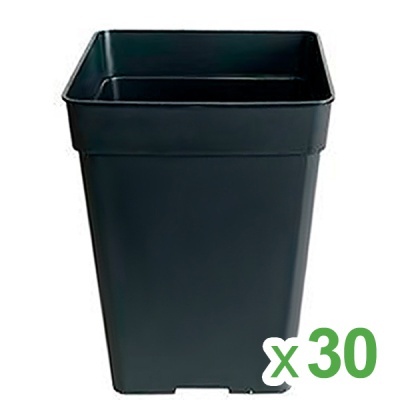 Vaso plástico quadrado preto com número 30 verde