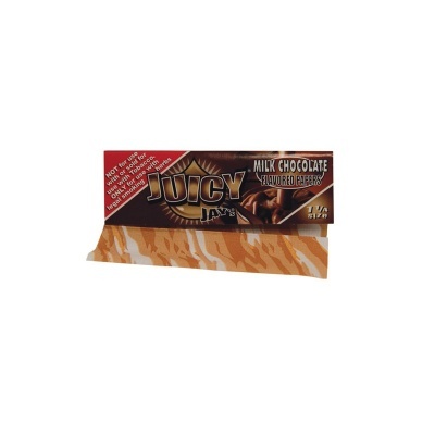 Papel para enrolar JUICY JAYS sabor chocolate leite em embalagem castanha e bege