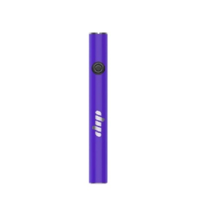 Dispositivo roxo cilíndrico com botão preto e texto dip