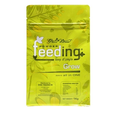 Embalagem amarela de produto em pó para plantas 'feeding Grow all in ONE', 1 kg