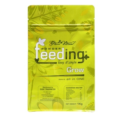 Saco amarelo esverdeado de fertilizante em pó Green House Powder Feeding Grow
