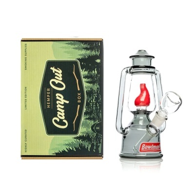 Conjunto para fumar com caixa e cachimbo de vidro