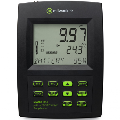 Medidor digital Milwaukee MW180 MAX com ecrã LCD e botões verdes