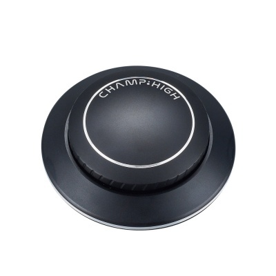 Botão rotativo preto com texto CHAMP: HIGH no topo