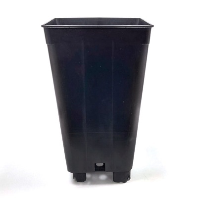 Vaso quadrado alto preto de plástico para plantas