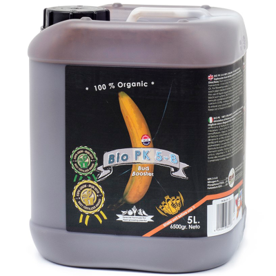 Recipiente plástico cinza com fertilizante orgânico Bio PK 5-8