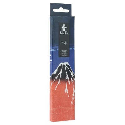 Caixa de incenso koh-do Fuji com 20 varetas, embalagem com desenho do Monte Fuji.