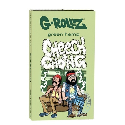 Embalagem G-Rollz green hemp com ilustração Cheech & Chong