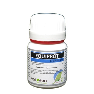Frasco branco com tampa branca e anel vermelho do produto EQUIPROT Protoeco