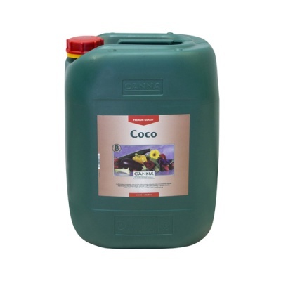 Bidão verde de plástico com rótulo Premium Quality Coco e tampa vermelha