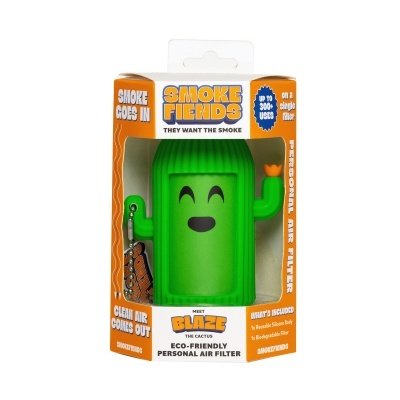 Filtro de ar pessoal em forma de cactus verde na embalagem