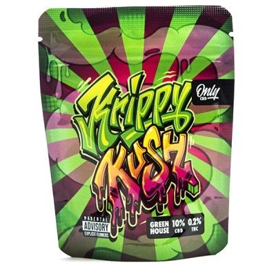 Saco colorido para produto com design grafiti verde amarelo roxo